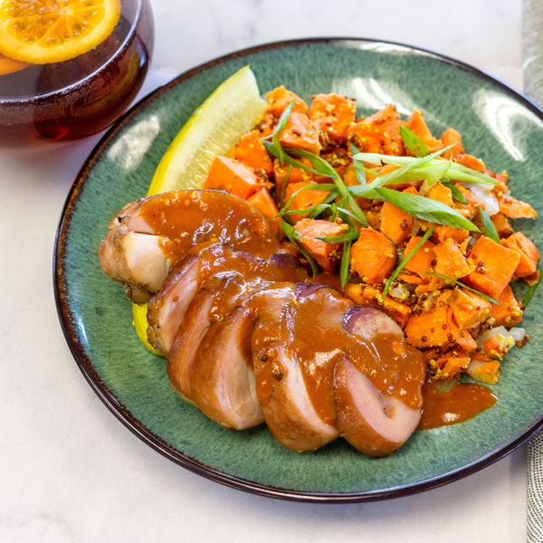Mustard BBQ Chix, German Potato Salad